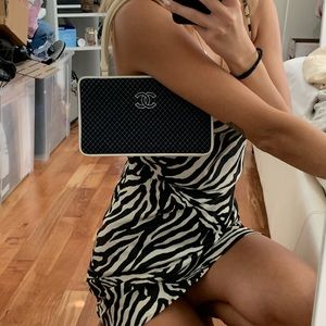 Chanel Navy Quilted Pochette Bag